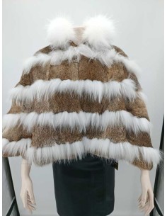 Poncho de pelo combinado