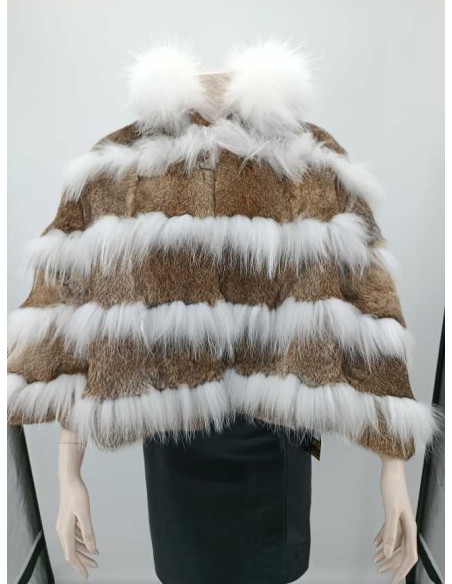 Poncho de pelo combinado