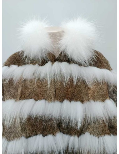 Poncho de pelo combinado