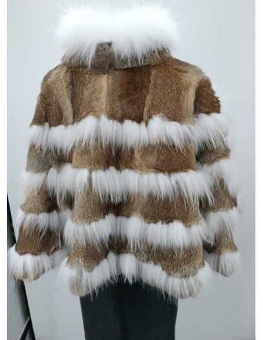 Poncho de pelo combinado