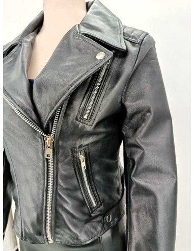 Cazadora biker de piel