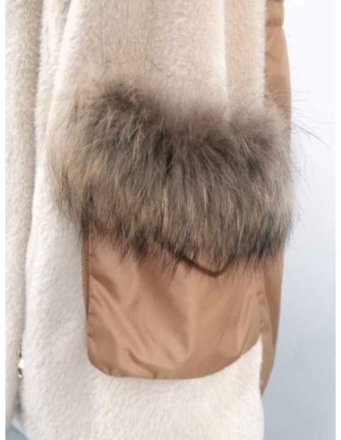 Parka combinada con pelo