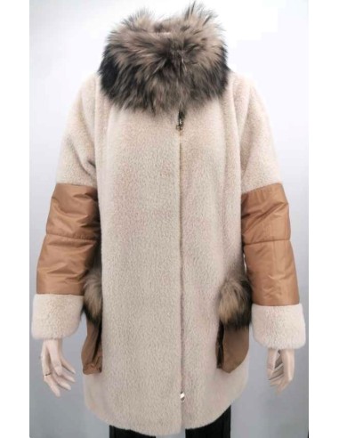 Parka combinada con pelo