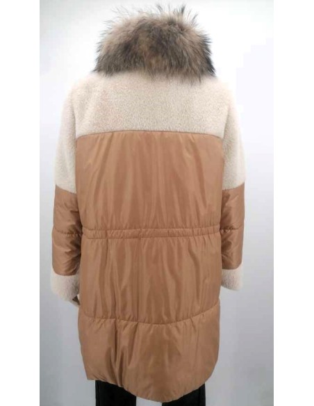 Parka combinada con pelo