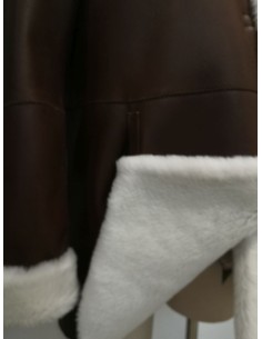 Chaqueta piel vuelta reversible con capucha 2