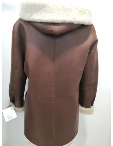 Chaqueta de piel vuelta reversible con capucha