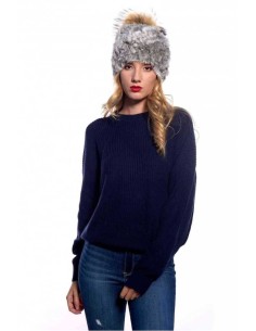 Gorro de pelo con pompón 2