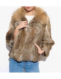 Chaqueta con cuello de pelo