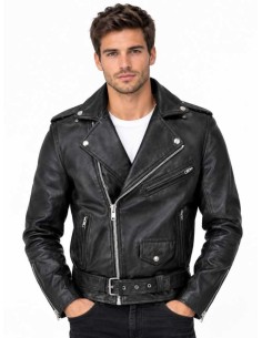 Biker de piel para hombre