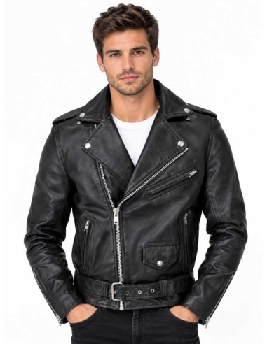 Biker de piel para hombre