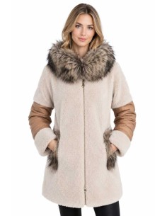 Parka combinada con pelo de zorro