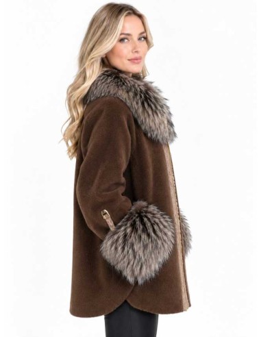 Parka combinada con piel y pelo