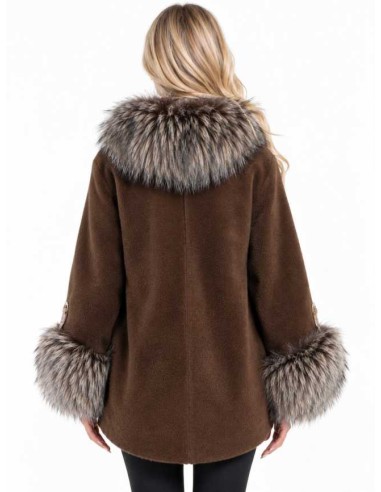 Parka combinada con piel y pelo