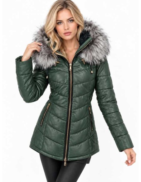 Chaqueta de piel acolchada