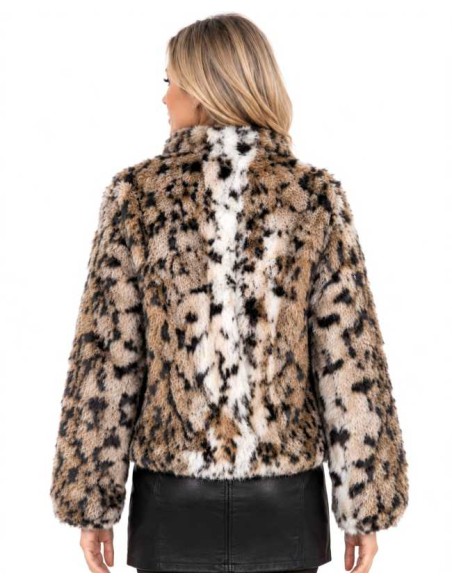 Chaqueta de pelo animal print