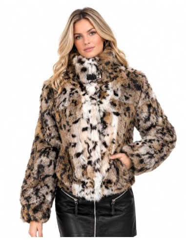 Chaqueta de pelo estampada